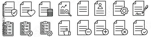 Document vector icon set. File illustration sign collection. paper symbol. accounting logo.
