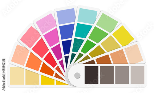 Color palette guide - paper fan isolated on white background