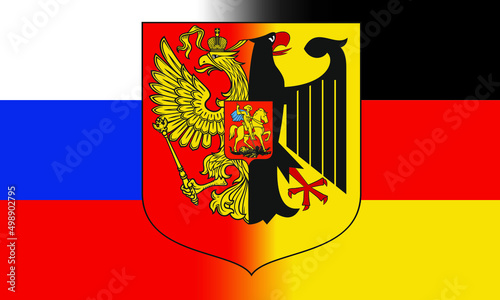 Deutsch Russische Flagge mit Adler. photo