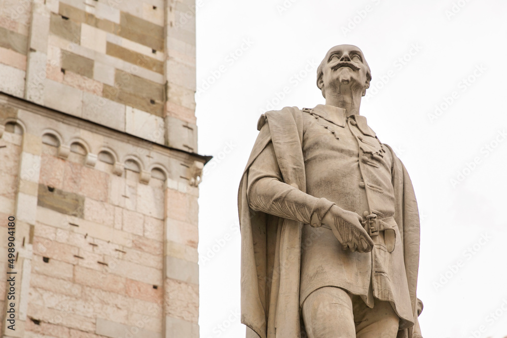 Fototapeta premium Close up of the sculpture dedicated to Alessandro Tassoni by Modena city.