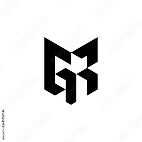 g r gr initial logo design vector template