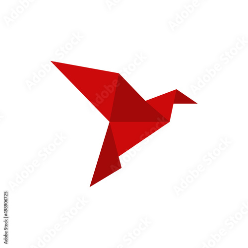 origami bird logo icon design template vector