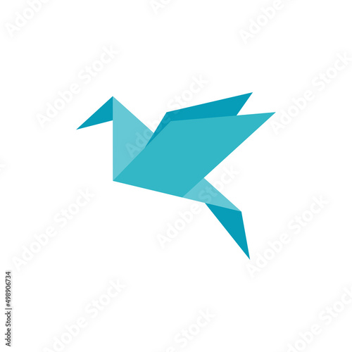origami bird logo icon design template vector