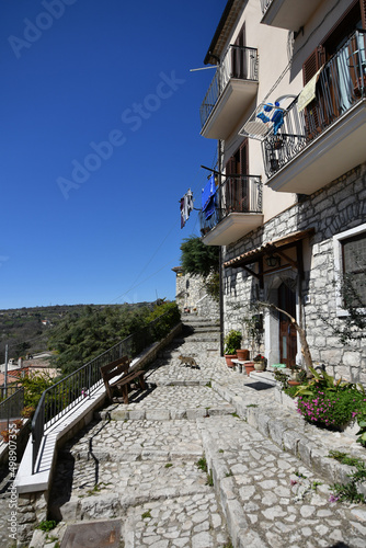 A narrow street in Gesualdo, a small village in the province of Avellino, Italy.