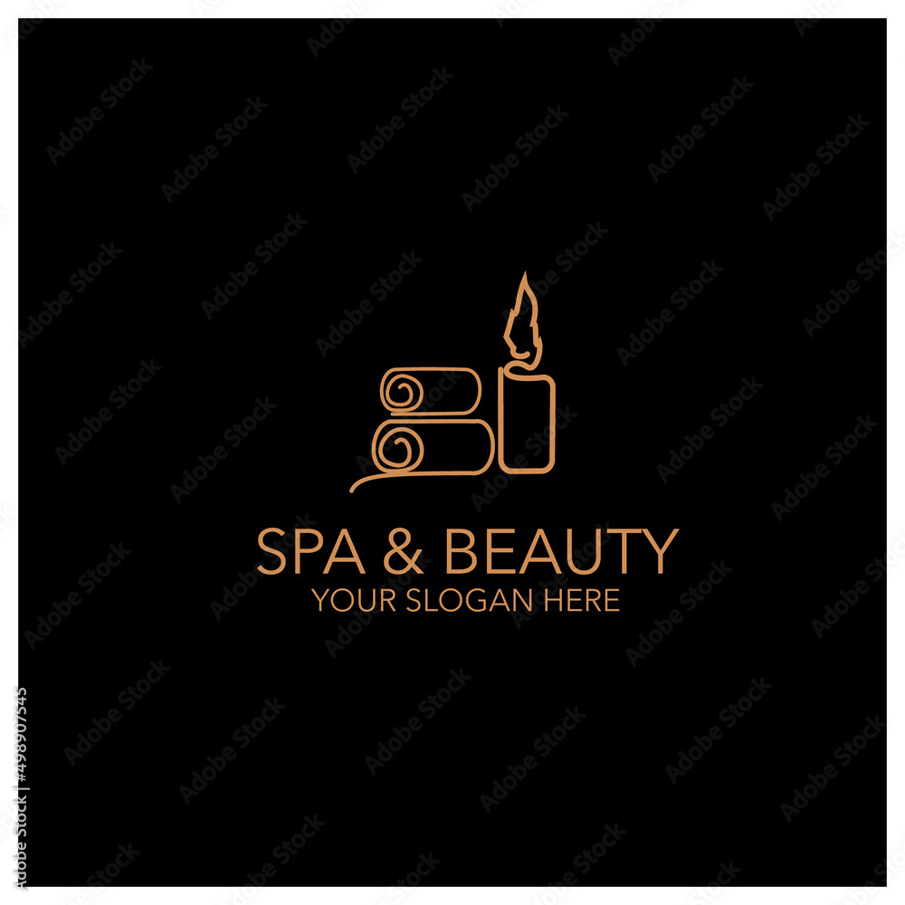 Vector logo design templates and emblems in trendy linear style in golden colors on black background for floral and natural cosmetics concepts, spa, beauty salons and for alternative purposes Vector logo design templates and emblems in trendy linear style in golden colors on black background for floral and natural cosmetics concepts, spa, beauty salons and for alternative purposes