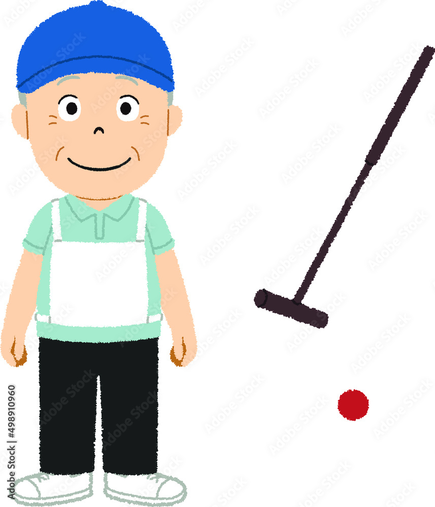 ゲートボール男子のイラスト Stock Vector Adobe Stock
