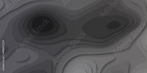 Luxury Papercut multi layers 3D dark gray color texture vector background. Abstract modern geometric shape multi layer 3d papercut luxury background with multi color elements, topography map concept.