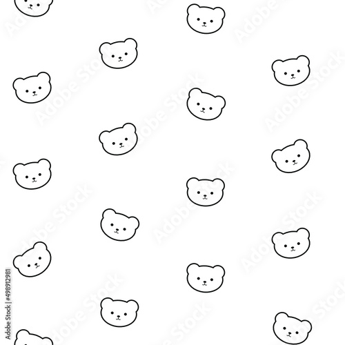Small bears, seamless vector cute pattern