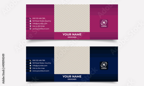 Email signature template. Business signature e-mail design or email footer.