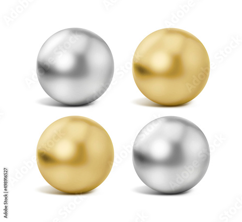 isolated steel metal ball on white background. 3d render