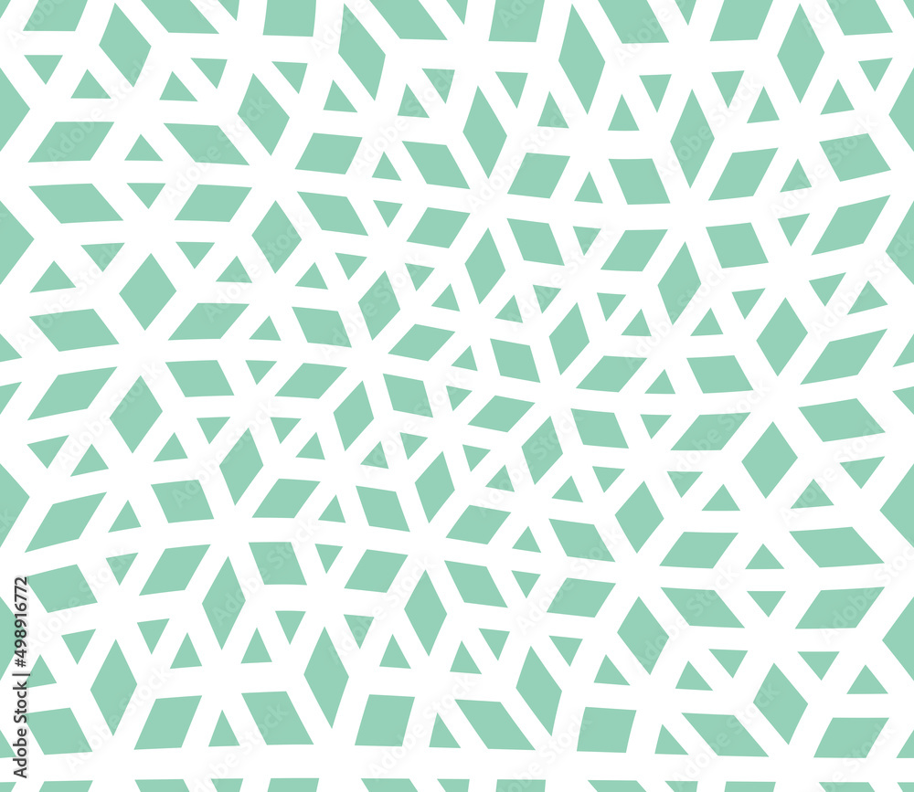Abstract geometric pattern. A seamless vector background. White and green ornament. Graphic modern pattern. Simple lattice graphic design