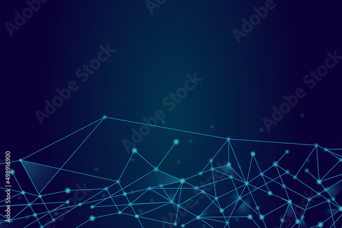 Network abstract connection isolated on blue background. Network technology background with dots and lines. Ai background. Modern abstract concept. Ai background vector, network technology