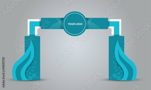 exhibition stand Gate entrance vector with for mock up event display, arch design