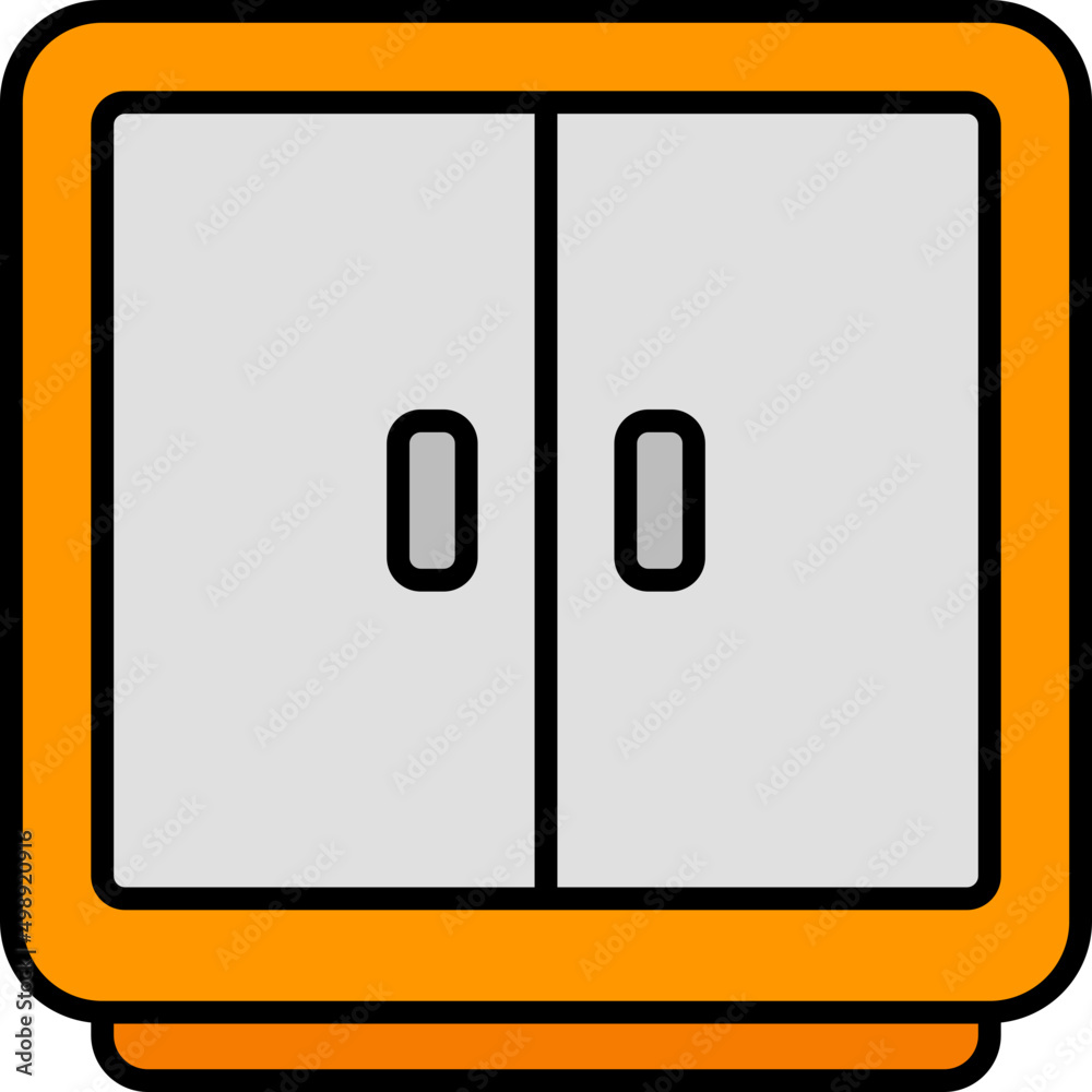 cabinet outline color icon cabinet outline color icon