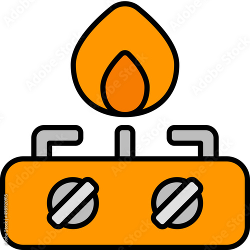 burner outline color icon