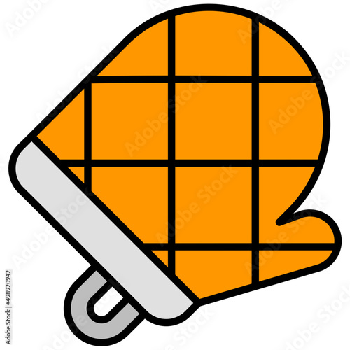 kitchen glove outline color icon