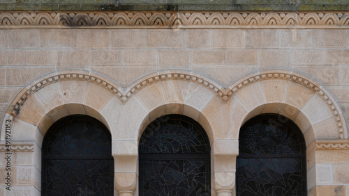 Church windows with decorative elements