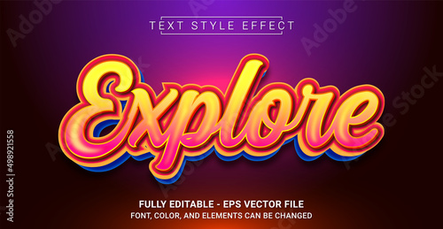 Explore Text Style Effect. Editable Graphic Text Template.