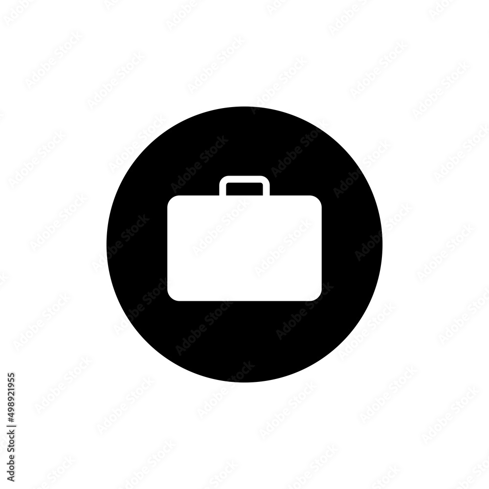 Briefcase icon in black round Briefcase icon in black round