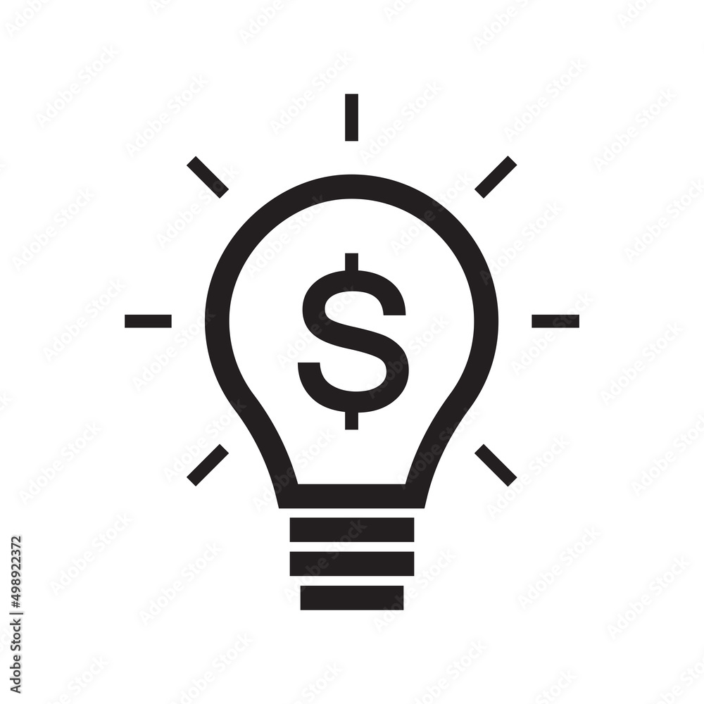Light bulb with dollar sign inside, Money making idea, Creative lightbulb, Business and finance concept, Graphic design element, Vector illustration Light bulb with dollar sign inside, Money making idea, Creative lightbulb, Business and finance concept, Graphic design element, Vector illustration