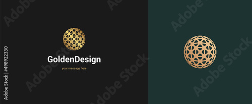 Vector abstract sphere logo emblem design elegant modern minimal style vector illustration. Premium business geometric logotype symbol for corporate identity.