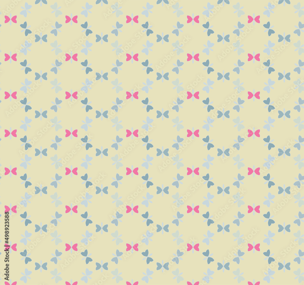 Butterfly circular seamless pattern. Confetti like colourful heart shaped wings. Use for paper crafts or textiles for nursery interior. 