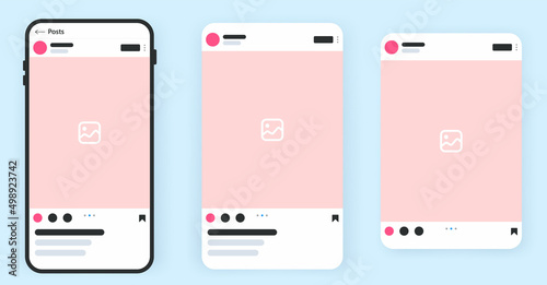 Social media post mock up vector layout template