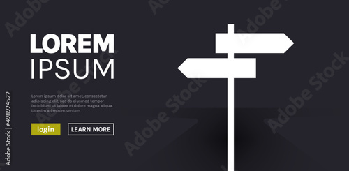 Choice way concept and choice of ways web homepage flat vector illustration.