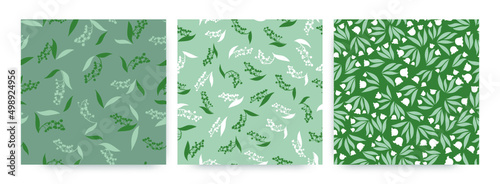 Lily of the Valley. Bud of Convallaria Majalis. Elegant Flower Fabric. Romantic Lily of the Valley. Fresh Petal Invitation. Blossom Texture. Lily of the Valley Seamless Textile Print.