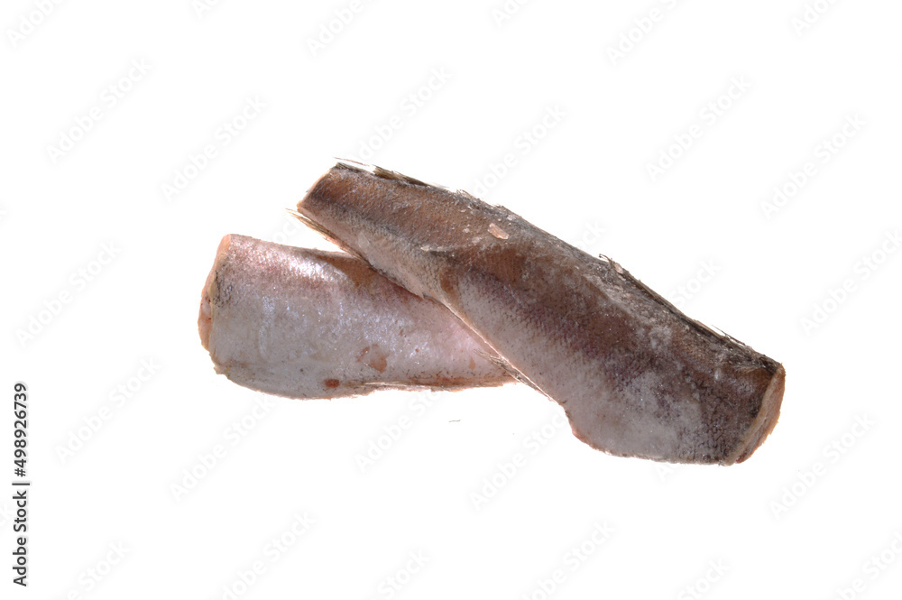 frozen fish isolated on white background