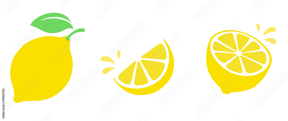 レモンのイラストアイコン素材セット Stock Vector Adobe Stock
