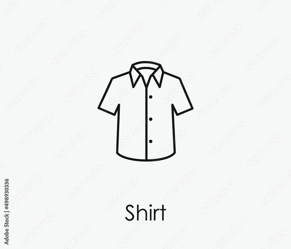 Shirt vector icon. Editable stroke. Symbol in Line Art Style for Design, Presentation, Website or Apps Elements, Logo. Pixel vector graphics - Vector