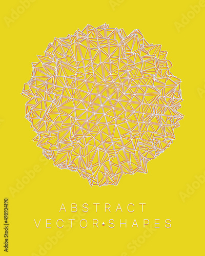 Geometric shape for design. Wireframe illustration. Molecular grid. 3d technology style. Vector illustration. Futuristic connection structure for chemistry and science