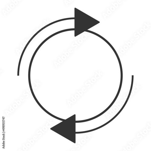 Refresh arrow icon. Repeat symbol. Sign app button vector.