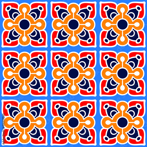 Colorful tile with flat design