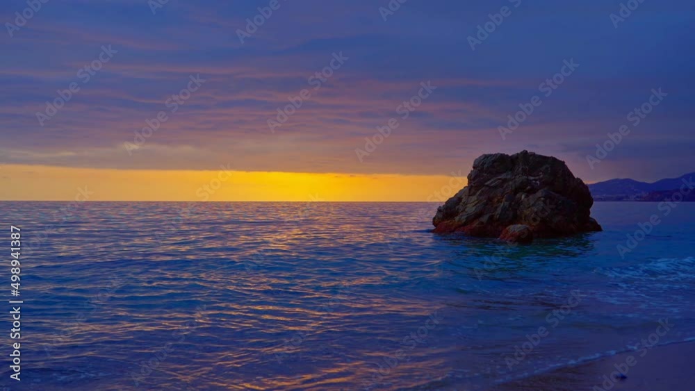 Empty cloudy beach sunset loop Empty cloudy beach sunset loop