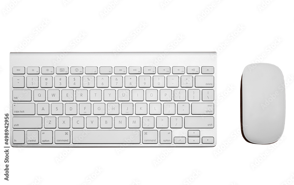 Keyboard and mouse on a white background Keyboard and mouse on a white background