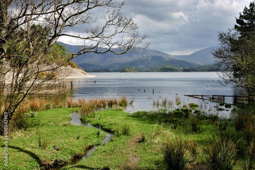View looking across Derwent Water to Latrigg and Keswick photo