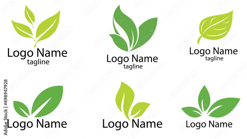 Set of green leaf icons. Green color. Leafs green color icon logo. Leaves on white background. Ecology. Vector illustration. Green Leaf Set of green leaf icons. Green color. Leafs green color icon logo. Leaves on white background. Ecology. Vector illustration. Green Leaf