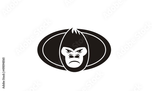 gorilla logo design template vector black