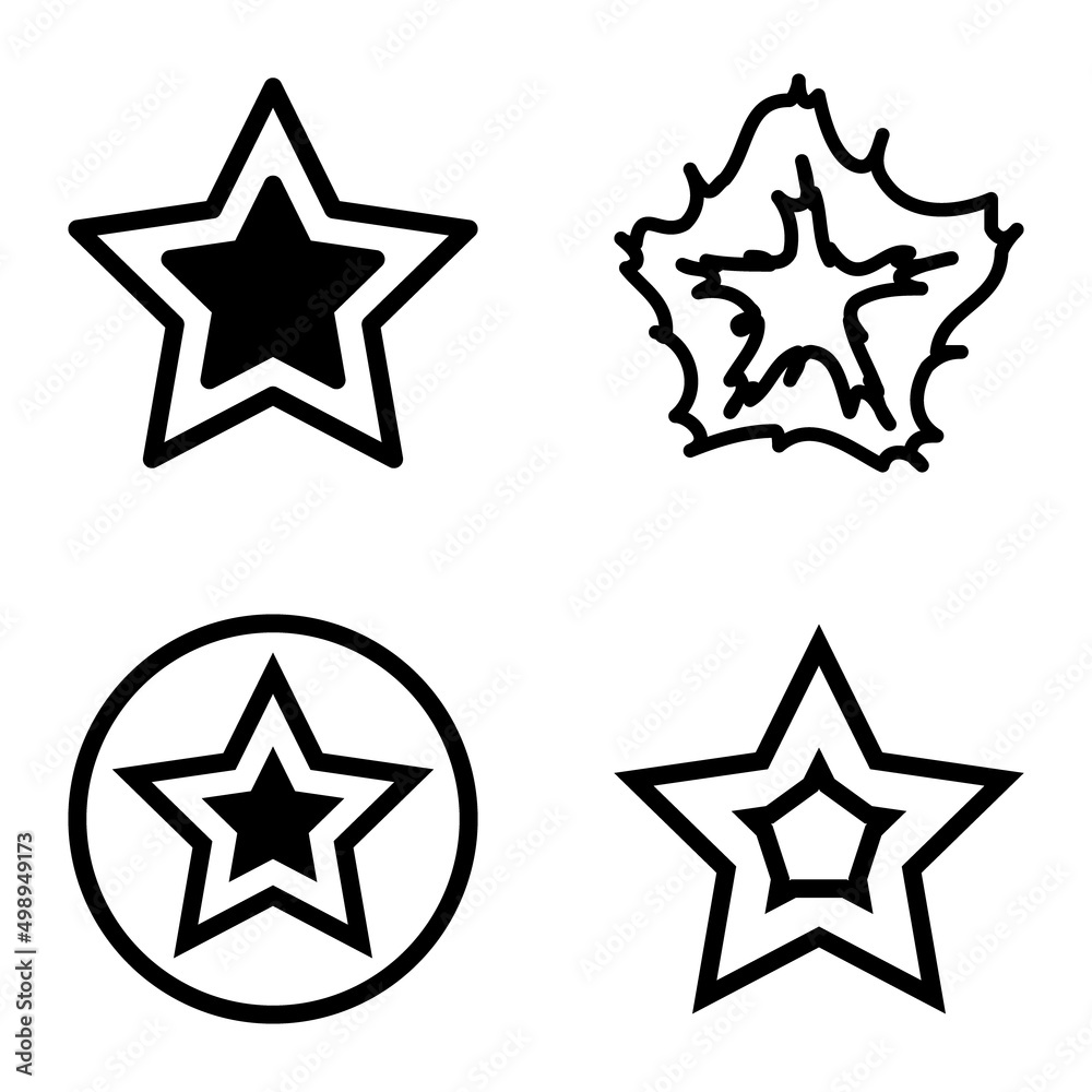 Stars1-2starfall Flat Icon Set Isolated On White Background