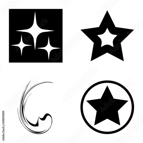 Stars1-2starfall Flat Icon Set Isolated On White Background