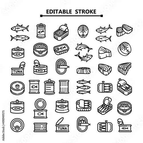 Tin can icons set