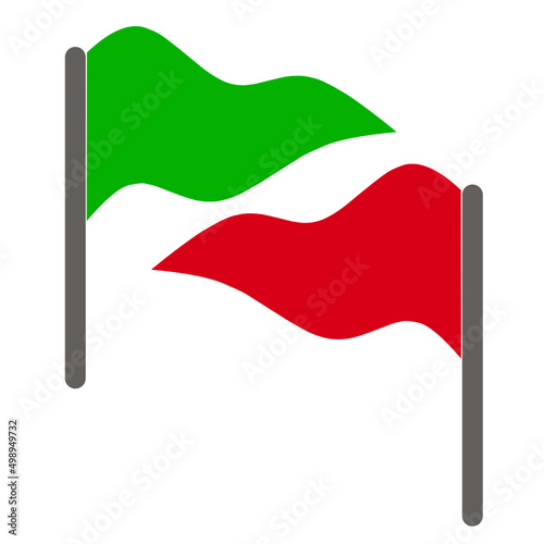 red flag and green flag icon vector