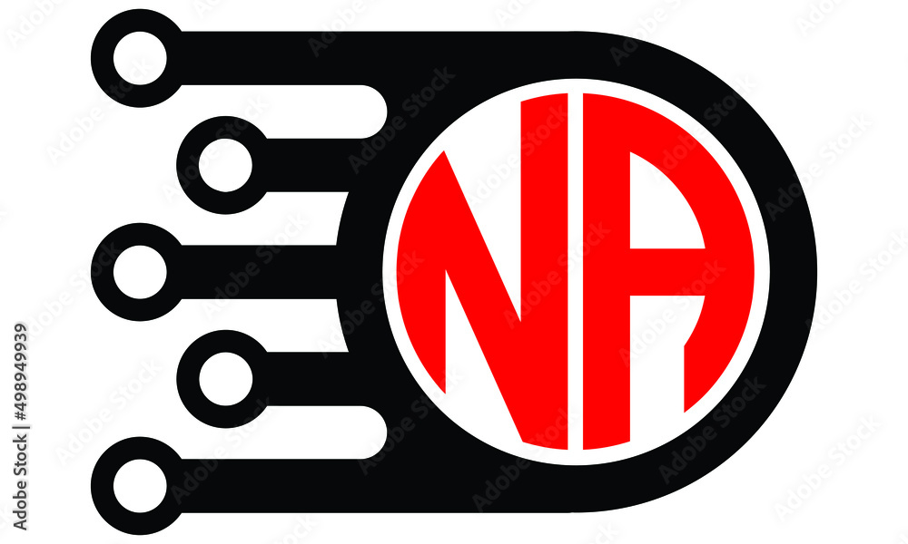 NA circle speed logo design vector template | monogram logo | abstract ...