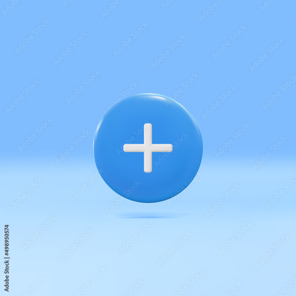 3d Add, plus, cross - round button. Vector illustration. 3d Add, plus, cross - round button. Vector illustration.
