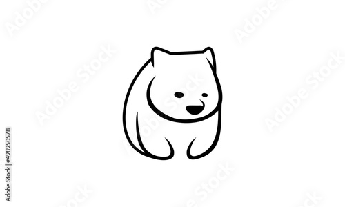 wombat logo template design black animal