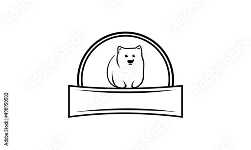 wombat logo template design black animal