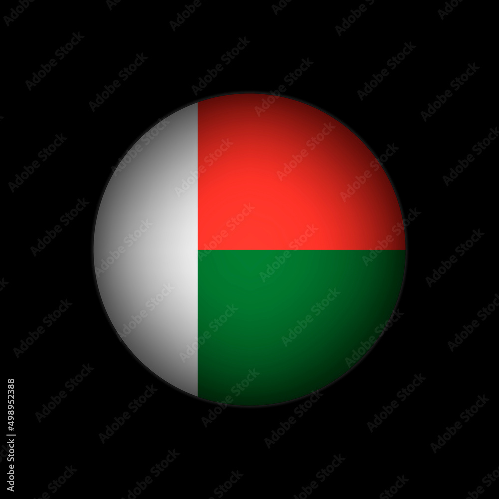 Country Madagascar. Madagascar flag. Vector illustration. Country Madagascar. Madagascar flag. Vector illustration.