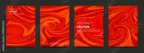 Set of red backgrounds with carpet texture.